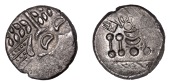 British Iron Age, DUROTRIGES, Uninscribed issues, silver Stater, Turf Cutter/Cranborne Chase type, devolved head of...