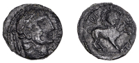British Iron Age, CATUVELLAUNI, Tasciovanus (c. 25 BC - AD 10), bronze Unit, Lion type, head right, tascio before,...