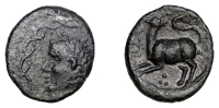British Iron Age, CATUVELLAUNI, Tasciovanus (c. 25 BC - AD 10), bronze Unit, Laureate type, laureate head left,...