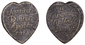 17th Century Tokens, Ipswich, Samuel Dover, heart-shaped Halfpenny, 1.88g/12h (N 4368; BW. 176). Fair, very rare	...