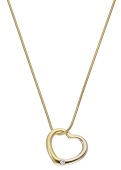 A heart pendant, the bicoloured heart set with a circular-cut white gemstone, suspended from an 18ct gold...