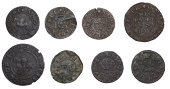 17th Century Tokens, Mildenhall, John Abbott, Farthing, 1668, 0.70g/12h (N –; D 244B); Francis Bugg, Halfpenny,...