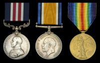 A Great War ‘Western Front’ M.M. group of three awarded to Sergeant A. Potts, 1st Battalion, South Wales...