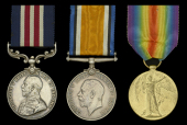 A Great War ‘Western Front’ M.M. group of three awarded to Sergeant A. Matthews, 2nd Battalion, South Wales...