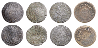 17th Century Tokens, Nayland, William Blyth, Farthing, 1656, 0.99g/6h (N 4424; BW. 254); Mathew Halliett, Farthing,...