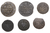 17th Century Tokens, Southwold, Borough Halfpenny, 1667, 2.12g/3h (N 4454; BW. 294); Judeth Luscoe, Farthing, 1666,...