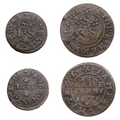 17th Century Tokens, Stoke-by-Clare, James Smith, Farthing, 1655, 0.93g/12h (N 4466; BW. 307), Halfpenny, 1670,...
