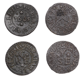 17th Century Tokens, Walsham-le-Willows, Robert Goulsell, Farthing, 1665, 1.00g/9h (N 4491; BW. 349); Stephen...