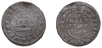 17th Century Tokens, Wangford, John Rope, Halfpenny, 1668, 1.27g/12h (N 4494; BW. 354). Fair; the only token for the...