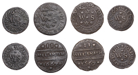 17th Century Tokens, Yoxford, Will/William Smith, Farthings, 1666 (2), 1.02g/6h, 0.91g/6h (both N 4509; BW. 375),...