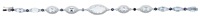 A gem-set bracelet, comprising a graduated row of aquamarines with brilliant-cut diamond surrounds and circular-cut...