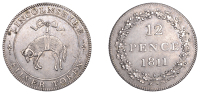 19th Century Tokens, LINCOLNSHIRE, County series, Shilling, 1811, fleece, rev. value in wreath, edge grained,...
