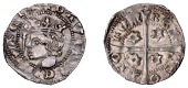 David II (1329-1371), First coinage, Second issue, Sterling, mm. cross pattée, bust left with sceptre, smaller...