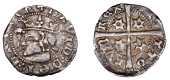 David II (1329-1371), First coinage, Second issue, Sterling, mm. cross pattée, bust left with sceptre, smaller...