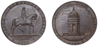 CAMBRIDGESHIRE, Cambridge, James Burleigh, Penny, 1799, Thomas Hobson on horseback right, rev. water tower on...