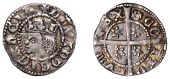 David II (1329-1371), First coinage, Second issue, Sterling, mm. cross pattée, bust left with sceptre, smaller...
