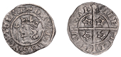 David II (1329-1371), Second coinage, Class A, Sterling, class A5/B mule, Edinburgh, mm. cross pattée, small young...