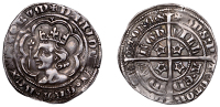 David II (1329-1371), Second coinage, Class A, Groat, class A1, Edinburgh, mm. cross pattée, small young bust,...