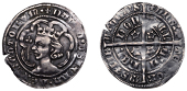 David II (1329-1371), Second coinage, Class A, Groat, class A5/B mule, Aberdeen, mm. cross pattée, small young...