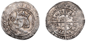 David II (1329-1371), Second coinage, Class B, Groat, late class B/class A mule, Edinburgh, mm. cross fourchée on...