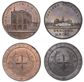 LONDON, Kempson’s London Buildings, Pennies (2), both type 2 with rev. die london penny token, obvs. Chelsea...