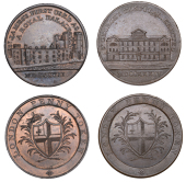 LONDON, Kempson’s London Buildings, Pennies (2), both type 2 with rev. die london penny token, obvs. St George’s...