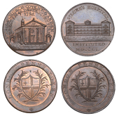 LONDON, Kempson’s London Buildings, Pennies (2), both type 2 with rev. die london penny token, obvs. St Luke’s...