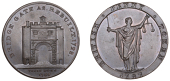 LONDON, Kempson’s London Buildings, Penny, type 4, Bridge Gate, rev. Justice standing, edge plain, 18.24g/6h (DH...