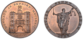 LONDON, Kempson’s London Buildings, Penny, type 4, Newgate, rev. Justice standing, edge plain, 18.14g/6h (DH 80)....