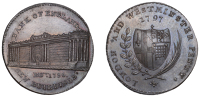 LONDON, Bank, Prattent’s London and Westminster series, Penny, 1797, type 1, Bank of England, rev. arms between...