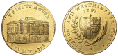 LONDON, Tower Hill, Prattent’s London and Westminster series, Penny, 1797, in gilt-copper, type 1, Trinity House,...