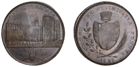 SURREY, Lambeth, Prattent’s London and Westminster series, Penny, 1797, type 3, Lambeth Palace, rev. City arms...