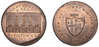 LONDON, London Wall, Prattent’s London and Westminster series, Penny, type 5, Brewers’ Hall, rev. City arms,...