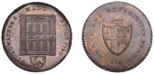 LONDON, Distaff Lane, Prattent’s London and Westminster series, Penny, 1797, type 5, Cordwainers’ Hall, rev....