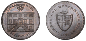 LONDON, Dowgate, Prattent’s London and Westminster series, Penny, 1797, type 5, Dyers’ Hall, rev. City arms,...