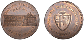 LONDON, Bishopsgate, Prattent’s London and Westminster series, Penny, 1797, type 5, Leathersellers’ Hall, rev....