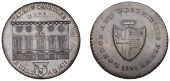 LONDON, Dowgate, Prattent’s London and Westminster series, Penny, 1797, type 5, Tallow Chandlers’ Hall, rev....