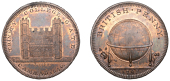 CAMBRIDGESHIRE, Cambridge, Skidmore’s Globe series, Penny, 1797, Trinity College Gate, rev. globe, edge i promise...
