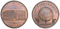 LONDON, High Holborn, Skidmore’s Globe series, Penny, 1797, New Excise Office, rev. globe, edge i promise to pay...