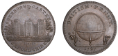Oxfordshire, Watlington, Skidmore’s Globe series, Penny, 1797, Sherborne (sic) Castle, rev. globe, edge i promise...