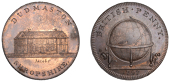 SHROPSHIRE, Bridgnorth, Skidmore’s Globe series, Penny, 1797, Dudmaston Hall, rev. globe, edge i promise to pay on...