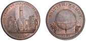 SOMERSET, Glastonbury, Skidmore’s Globe series, Penny, 1797, remains of Glastonbury Abbey, rev. globe, edge i...