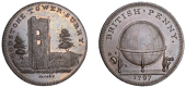 SURREY, Godstone, Skidmore’s Globe series, Penny, 1797, Godstone Tower, rev. globe, edge i promise to pay on...