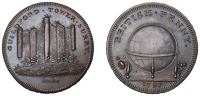 SURREY, Guildford, Skidmore’s Globe series, Penny, Guildford Tower, rev. globe, edge i promise to pay on demand...