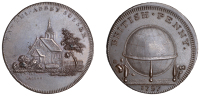 SUSSEX, Battle, Skidmore’s Globe series, Penny, 1797, Battle Abbey, rev. globe, edge i promise to pay on demand...