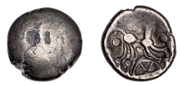British Iron Age, EAST WILTSHIRE, Uninscribed issues, base gold Stater, Savernake Forest type, plain field, rev....