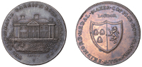 MIDDLESEX, Hampton, Skidmore’s Clerkenwell series, Penny, David Garrick’s house, rev. fictitious arms, edge i...
