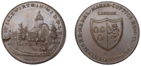 MIDDLESEX, Isleworth, Skidmore’s Clerkenwell series, Penny, All Saints Church, rev. fictitious arms, edge i...