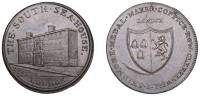LONDON, Threadneedle Street, Skidmore’s Clerkenwell series, Penny, South Sea House, rev. fictitious arms, edge i...