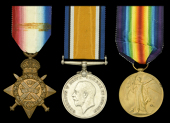Three: Sergeant N. McLeod, South Wales Borderers

1914 Star (9511 Sjt. N. McLeod. S. Wales Bord.); British War and...